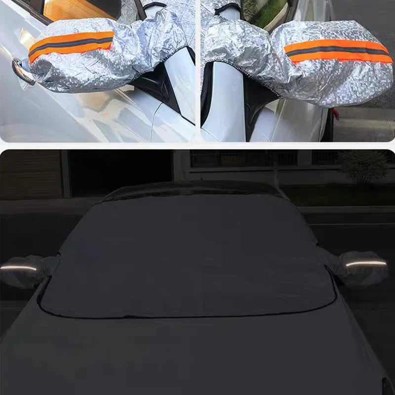 Kcimo 1Pc Sunshade Cover Car Windshield Snow Sun Shade Waterproof Protector Automobile Magnetic Cover Car Front Windscreen Cover Car Mobile World