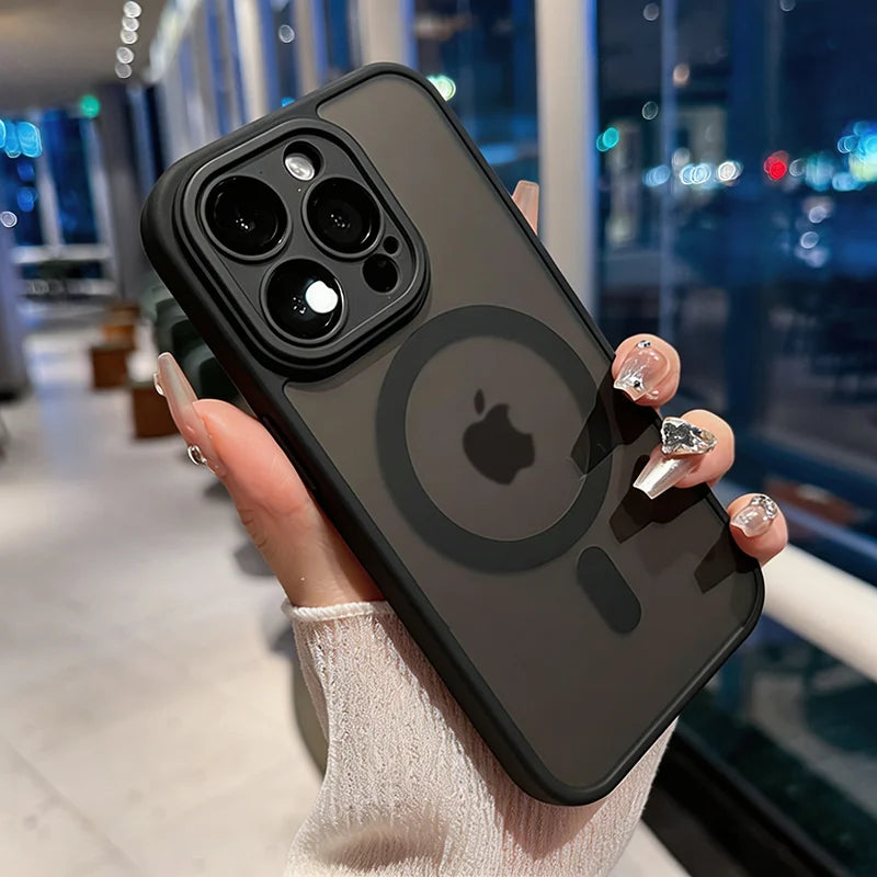 Lens Protector Translucent Case For iPhone 18 17 16 15 14 13 12 11 Pro Max Plus Air For Magsafe Magnetic Wireless Charge Cover
