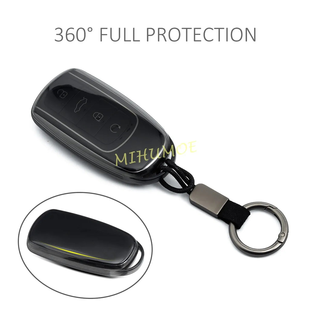 For Chery Tiggo 7 8 Pro Max Omoda 5 C5 S5 O5 Jaecoo 7 8 J7 J8 Car Key Fob Cover Case Keychain Accessories Black Transparent
