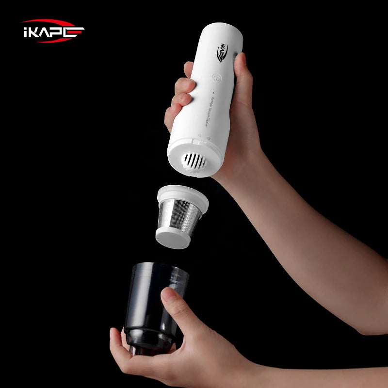 IKAPE Coffee Grounds Vacuum For Bar/Car/Desktop Portable Wireless Handheld Barista Cleaner With 13Kpa Powerful Suction&Blower Car Mobile World