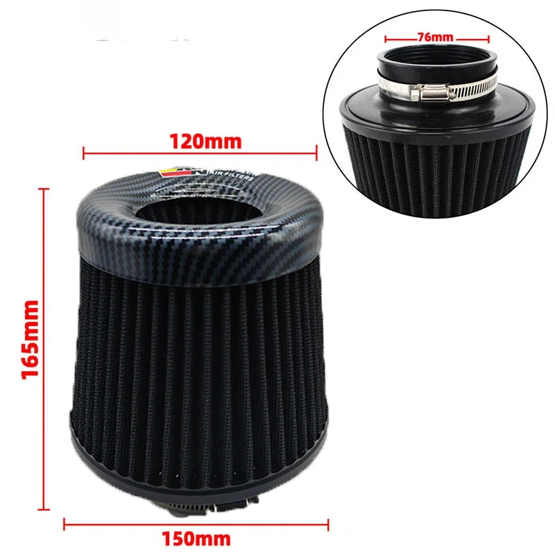 KN Intake Air Filter 3 Inch 76mm Car motorcycle Universal High Flow Air Filter Mushroom Head for KN Big Horsepower Performance CM World