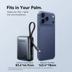 Vention 45W 10000mAh Power Bank Built-In USB-C Cable Portable Powerbank for iPhone 17 Samsung S26 Pocket-Sized Auxiliary Battery Car Mobile World