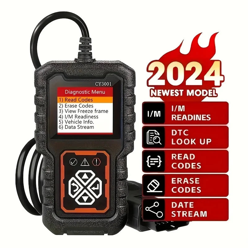 Car OBD2 Scanner Diagnostic Tool Code Reader, Car Voltage Tester Engine Fault Code Scanner, Charging Tester Diagnostic cy3001B Car Mobile World