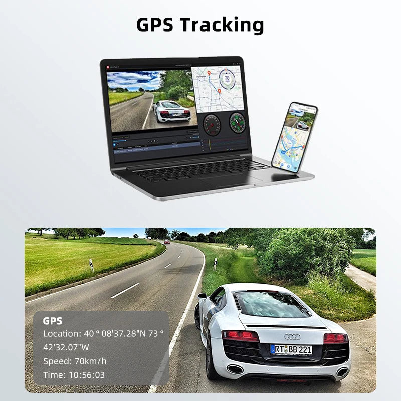 ACCEO Dash Cam WIFI GPS Mini CAR DVR Front 4K And Rear 1080P Dual Lens Black Box Room Camera Night Vision 24H Parking Monitor Car Mobile World