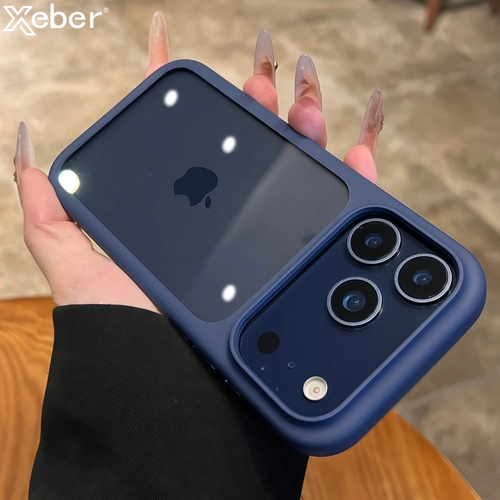 Intelligent Camera Touch Button Crystal Clear Phone Case for iPhone 17 Pro Max 17 Pro 17 Air Transparent Shockproof Cover Funda Car Mobile World