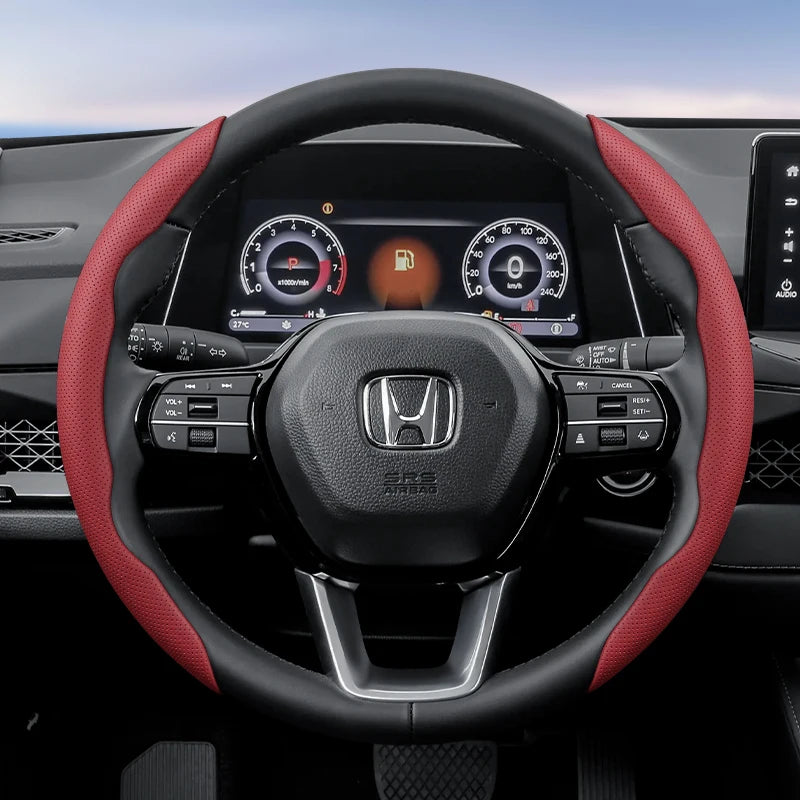 Suitable for Honda's Breathable Holes Leather Steering Wheel Cover Segmented Quick Release Design Non-Slip and Durable Civic Fit 8Th Gen 8 City Accord 9 10 Vezel Freed Breeze 7 Jade Shuttle Xrv Crosstour Insight Stream CM World