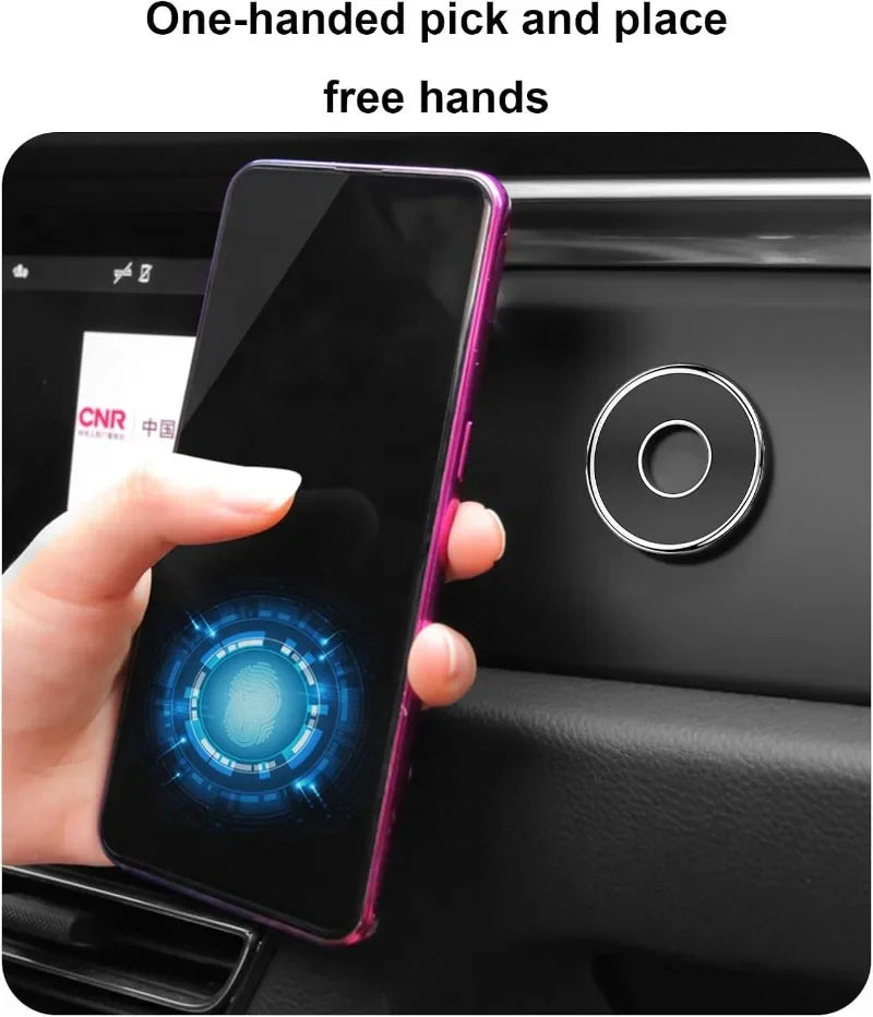 Round Car Mounted Magnetic Bracket , Easy To Stick, Not Fall Off, Compatible with All Smartphones CM World