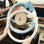 2026 bow lace car steering wheel cover simple lady cute senior four seasons universal set tide brand personality