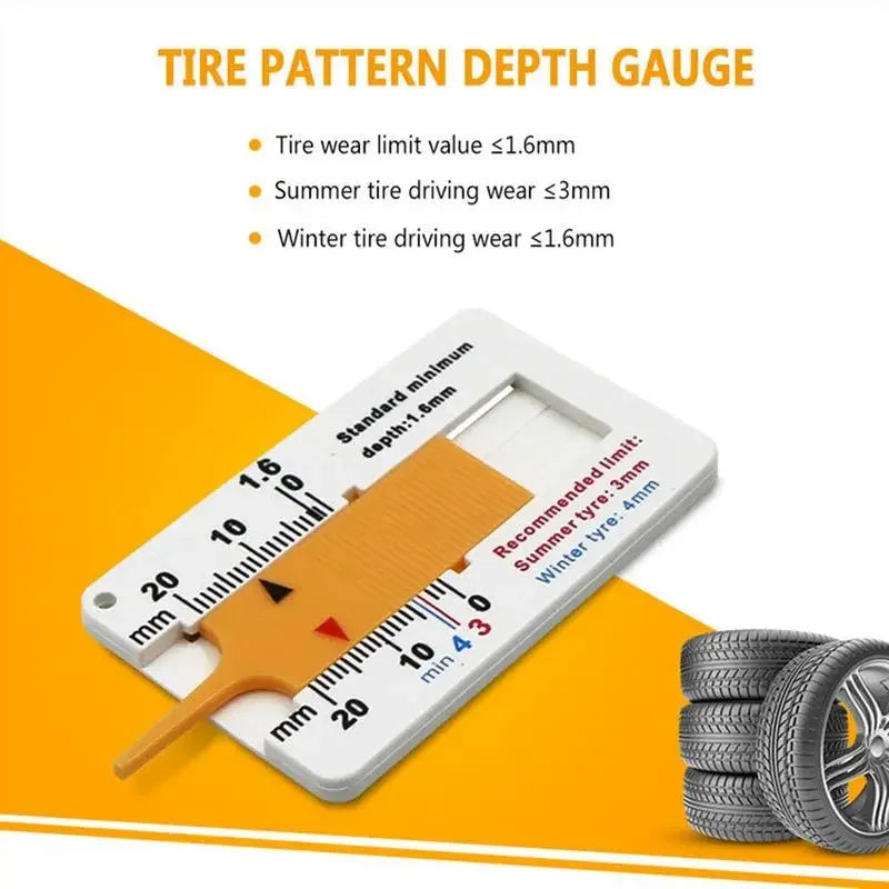 Car Inspection Tools Car Tester Tire Depth Ruler Tire Thickness Gauge For Cars Tyre Ruler Tread Depth Accurate Measurement Tools CM World