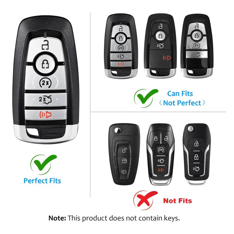 for Key Cover Ford Mustang Carbon Fiber Key Shell Protector Cover for Ford 150 Fusion  Escape 5 Button Key Case With Keychain CM World