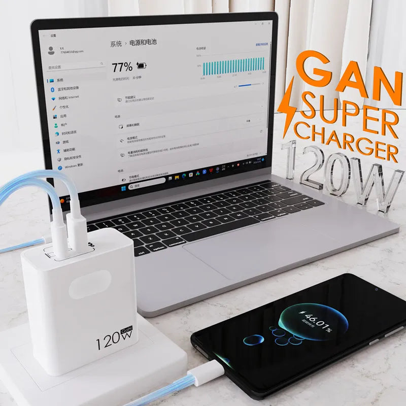 120W Fast Charger USB Type C PD Cable Fast Charging Quick Charge 3.0 Adapter For iPhone Xiaomi Samsung Oneplus Pixel Cellphones Car Mobile World