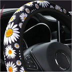 Car Steering Wheel Cover Universal 15 Inch Daisy Anti Slip Steering Wheel Cover Suitable for All Seasons Breathable Comfortable