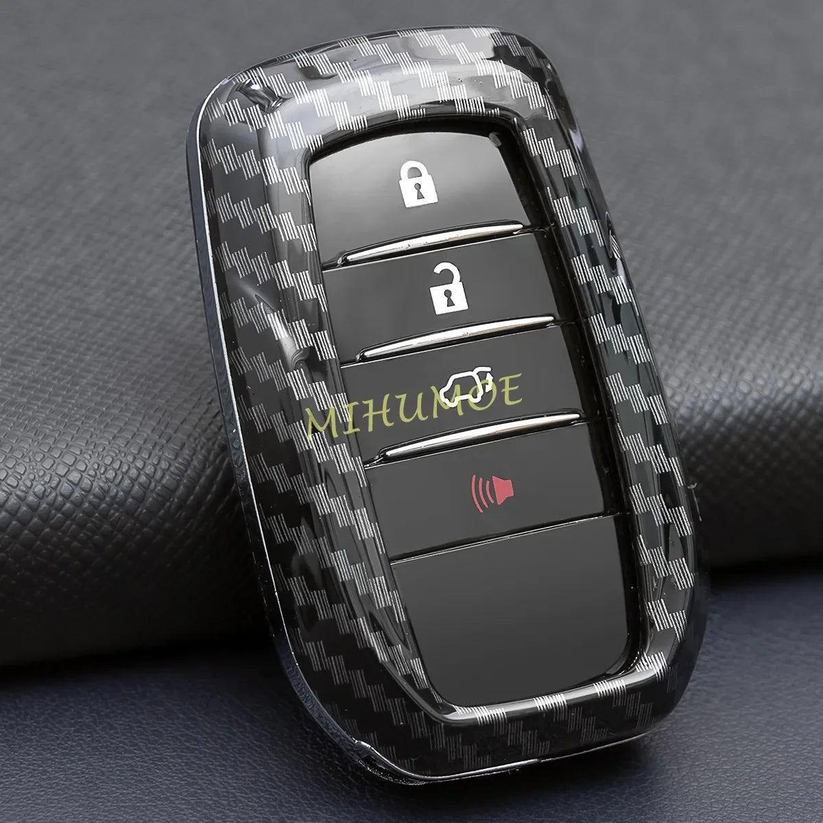 Car Key Cover Case Chain For Toyota Corolla Cross Sequoia Fortuner Prius Venza Alphard Sienna Tundra Mirai Yaris Carbon Fiber CM World