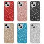 Shining Glitter Bling Sequins Case For iPhone 14 13 12 11 15 16 Pro Max Mini XS XR 7 8 Plus Plating Frame Shockproof Phone Cover