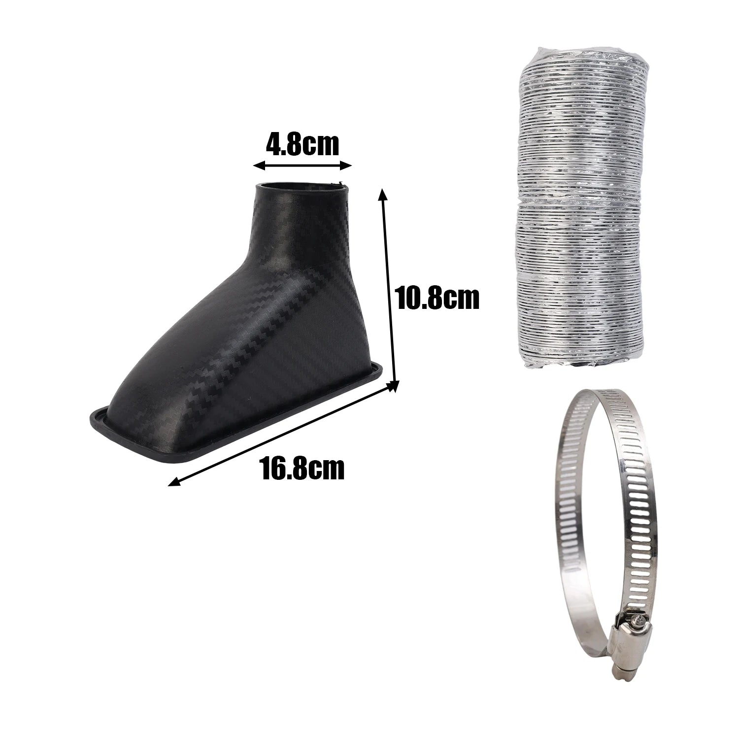 Car Front Bumper Air Intake System Funnel Pipe Set Vent Tube Kit Universal Turbo Air Inlet Tuyere Round/Square Nozzle Accessorie CM World