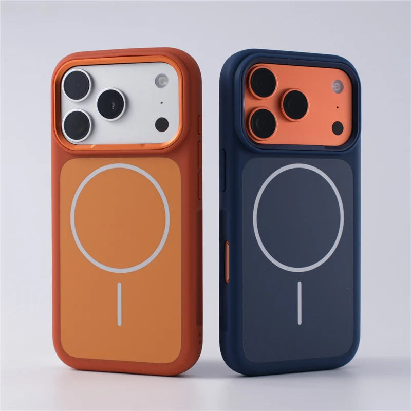 Original Double Color for Magsafe Case For iPhone 17Air 17Pro 17Pro Max Matte Magnetic Wireless Charge Hard Protective Cover Car Mobile World