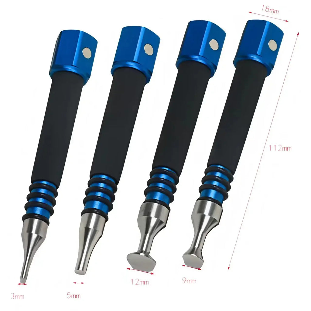 Tool Kit PDR Car Dent Repair Professional Paintless Auto Dent Fix – 4 Size Magnetic Tapping Pen Set