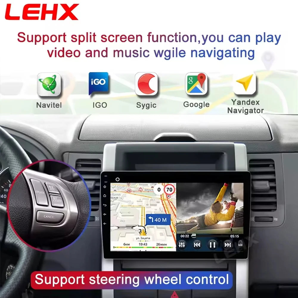 LEHX 9 inch Wireless Carplay 2din Android 15 Car Radio Multimedia Video Player Universal GPS Navigation 4G WiFi  AutoRadio CM World