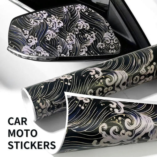 1RollCartoon Wave Graffiti Car Vinyl Wrap Waterproof Self-adhesive Car Film DIY Vehicle Motorbike Bicycle Skateboard Laptop Boat Car Mobile World