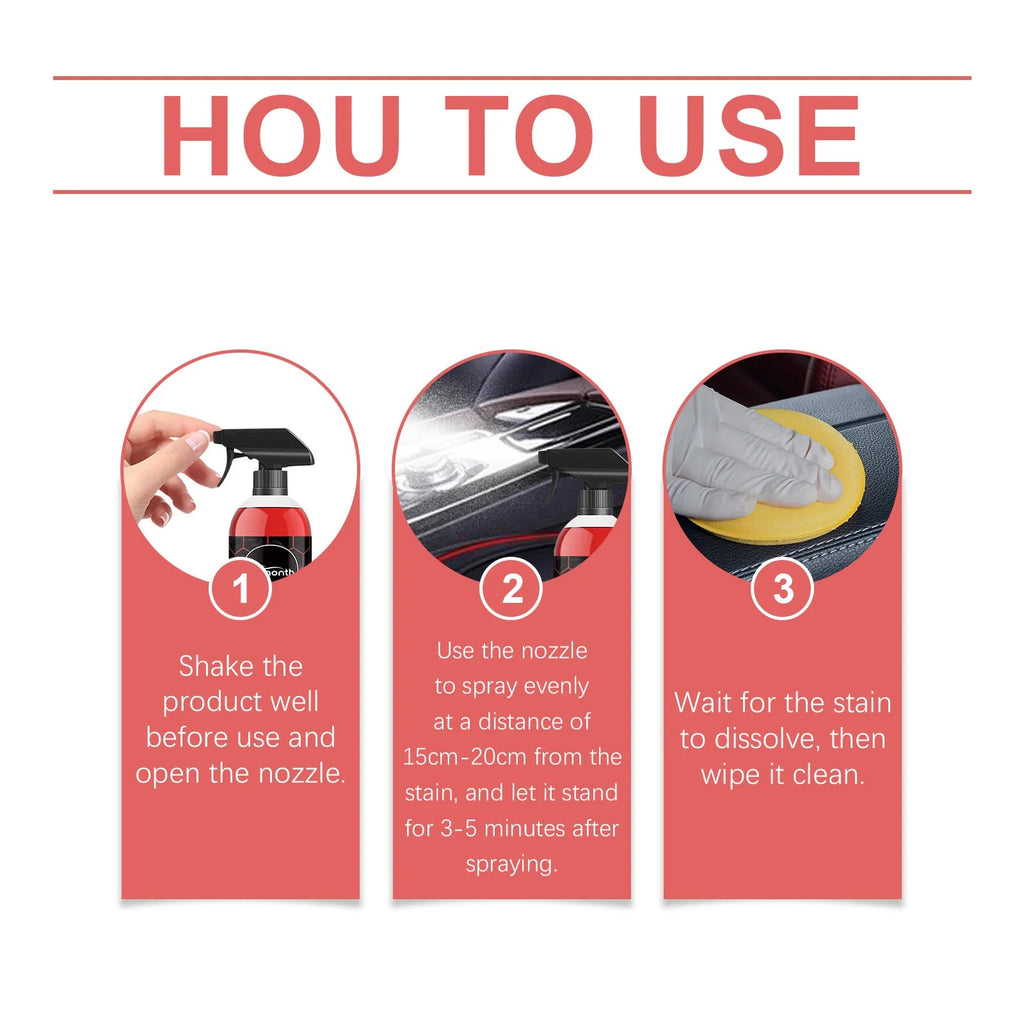 Multifunction Car Degreaser Cleaner Auto Interior Dashboard Leather Seat Stain Remover Cleaning Agent Car Detailing Maintenance CM World