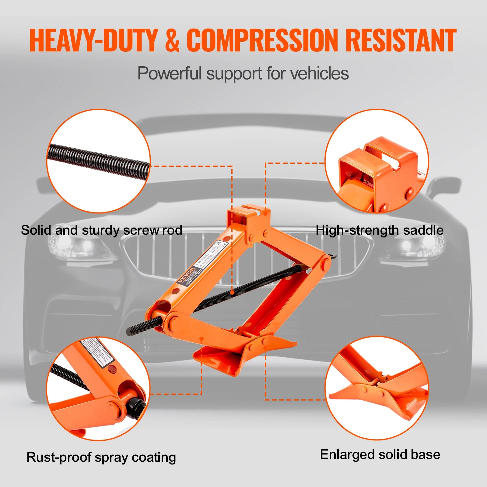 SucceBuy Scissor Jack 2.5Ton/5512 lbs Scissor Car Jack 3.7"-17.1" Lifting Range Scissor Lift Jack Portable Tire Jack for Car Etc CM World