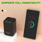 150W 6 Ports Pd QC 4.0 Usb C Fast Charger Wall Adapter Super Fast Charging For Iphone Samsung Ipad Xiaomi Huawei Oneplus Oppo Car Mobile World