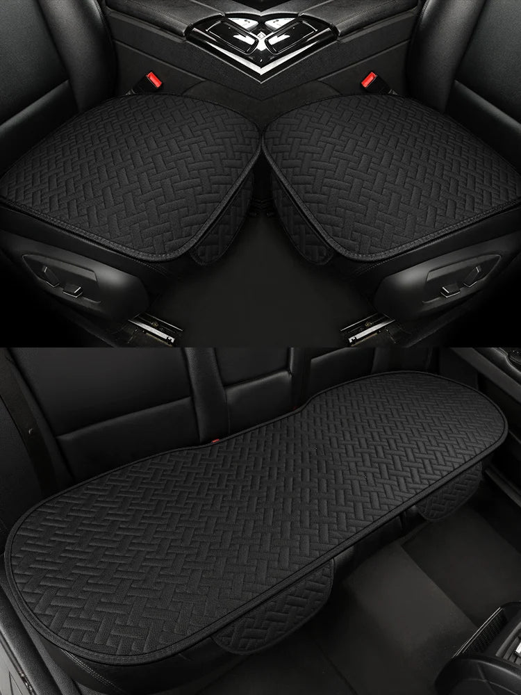 Car seat cushion, all season universal linen, driver's seat cover, small waist, single piece three piece set, half pack CM World