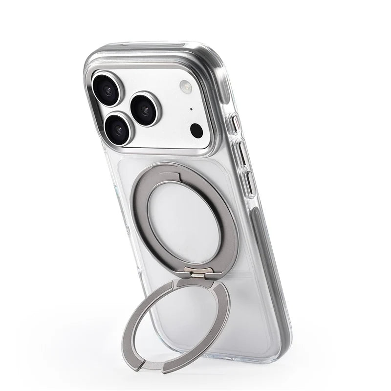 360° Magnetic Stand Case Cover for iPhone 17pro 17 17Pro Max Clear Shockproof for Magsafe Rotatable Magnet Kickstand Phone Case Car Mobile World
