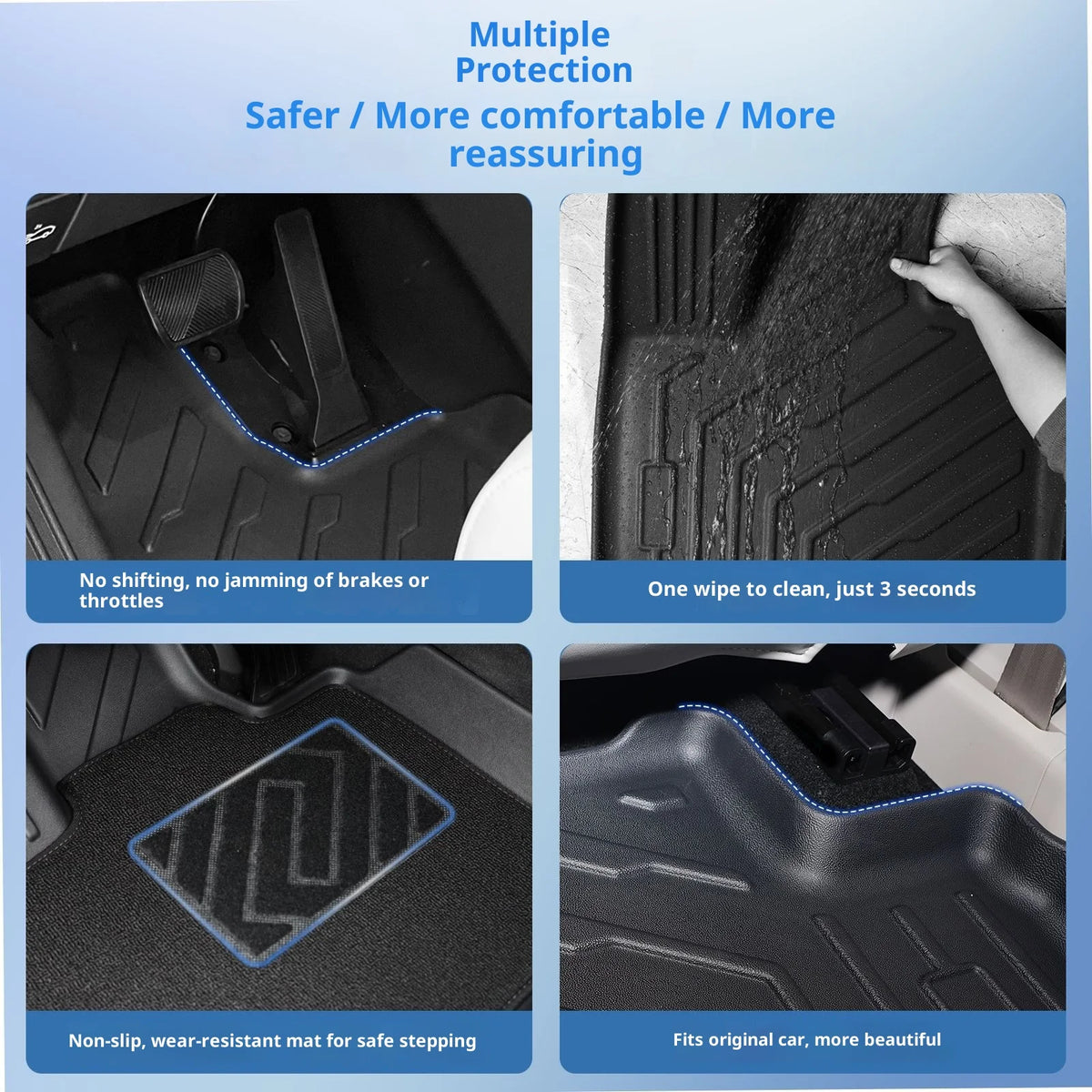 For 14-20 Volkswagen Golf 7 Floor Mats Waterproof Non-slip Eco-friendly TPE Car Floor Mats Back Trunk Mats