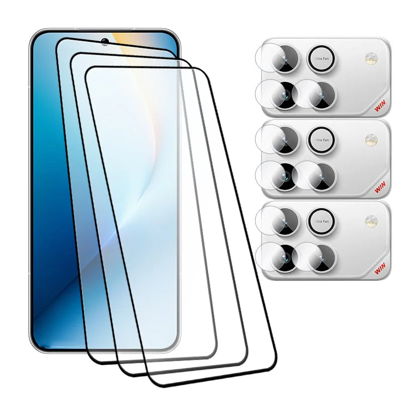 Fingerprint unlock For Honor Win Screen Protector 9H Clear tempered glass film with Soft fiber Camera film