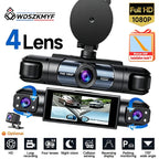 New 3/4 Channel Dashcam FHD 1080P Car Driving Camera Black Box Night Vision Loop Recording G-Sensor 24H Parking Guard Mode