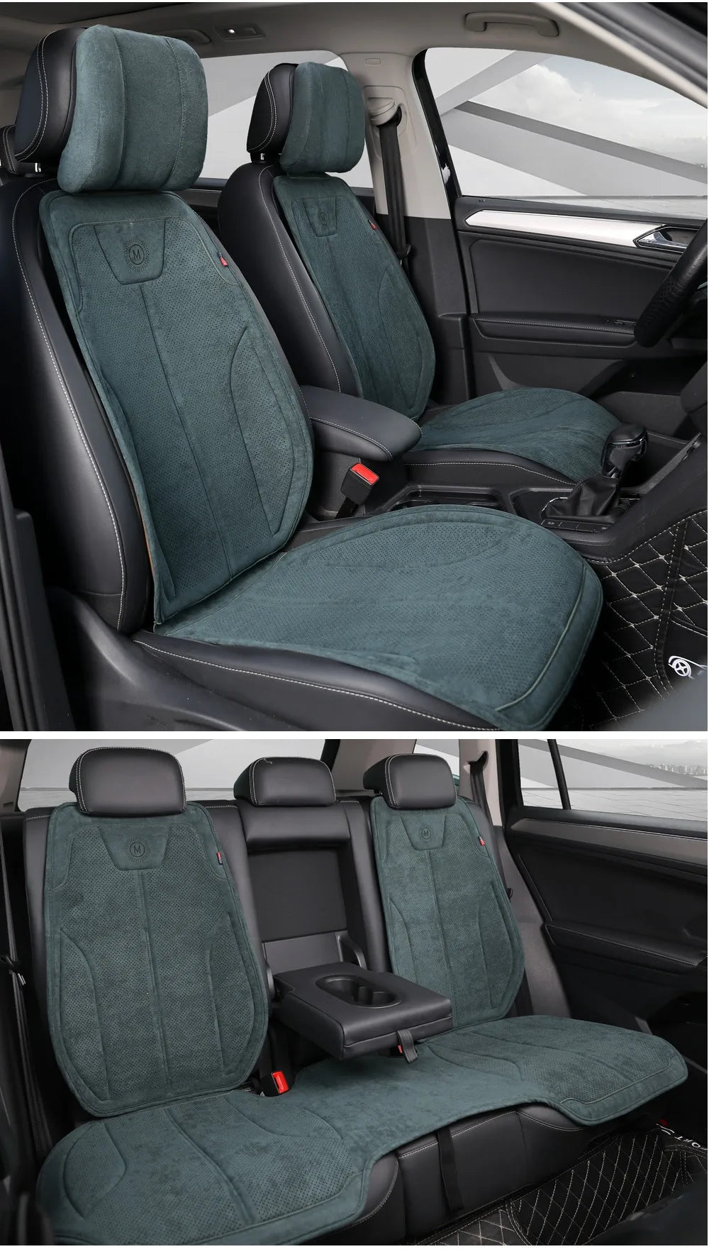 Luxury Suede Universal Car Seat Cover Seat Covers for Cars Full Set Latex Cotton Car Cushion Auto Accessories Car Seat Protector CM World