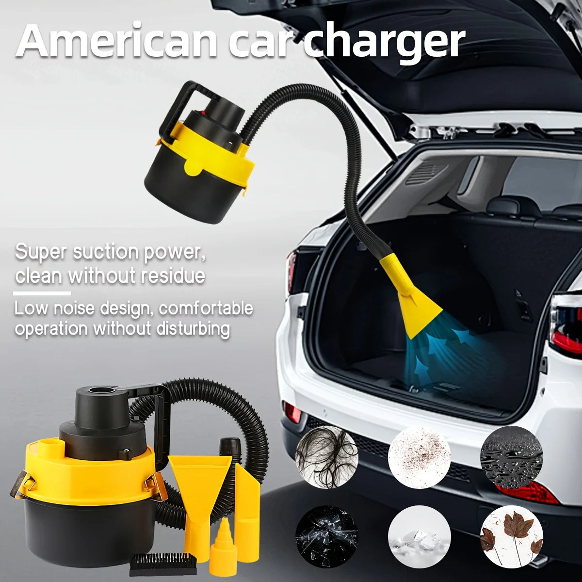 Multifunctional portable car vacuum cleaner dual purpose home car high power wet dry universal cleaning dust removal artifact CM World