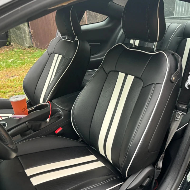 Custom Fit for 2015-2024 Mustang Coupe Car Seat Covers Full Set Durable Quality Material for Ford Mustang Coupe Gt CM World