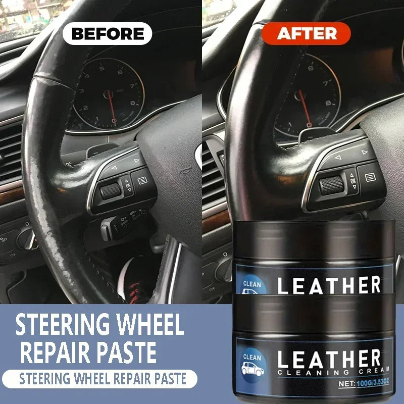 Imitation Leather Repair Paste for Steering Wheels and Car Seats - Restore Faded Imitation Leather, Repair Tears and Scratches.