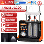 ANCEL JC200 Fuel Injector Cleaning Tester Machine for Car Motorcycle 2-Cylinders Pressure Adjustment Built-in Air Pump 6V 12V