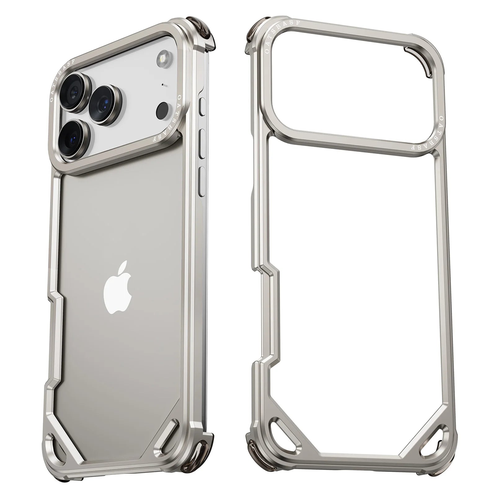 Eary for iPhone 17 Pro Max Air Phone Case Aluminum Alloy Metal Frameless Shell for Magsafe Minimalist Anti-Drop Protective Cover Car Mobile World