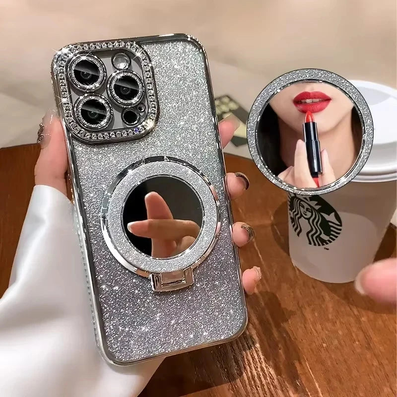Magnetic For Magsafe Case For iPhone 17 16 13 12 11 Pro Max Jewelled Phone Cases For iPhone 17 Air 15 14 Pro Max 16 Plus Cover
