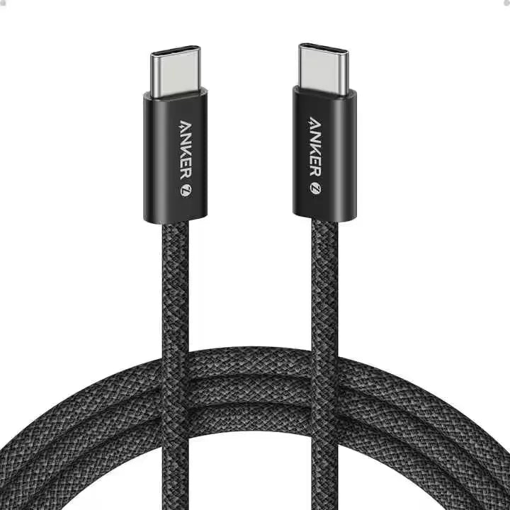 Anker Zolo 240W Type C Fast Charging Cable USB C to USB C Cable Braided and Dirt-Free Slim Connector for iPhone 16 Series