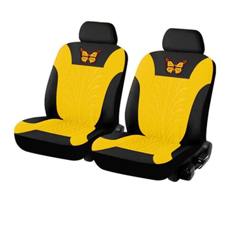 Car Seat Cover Full Set, Universal Butterfly Pattern Embroidery Auto Seat Cover Set CM World