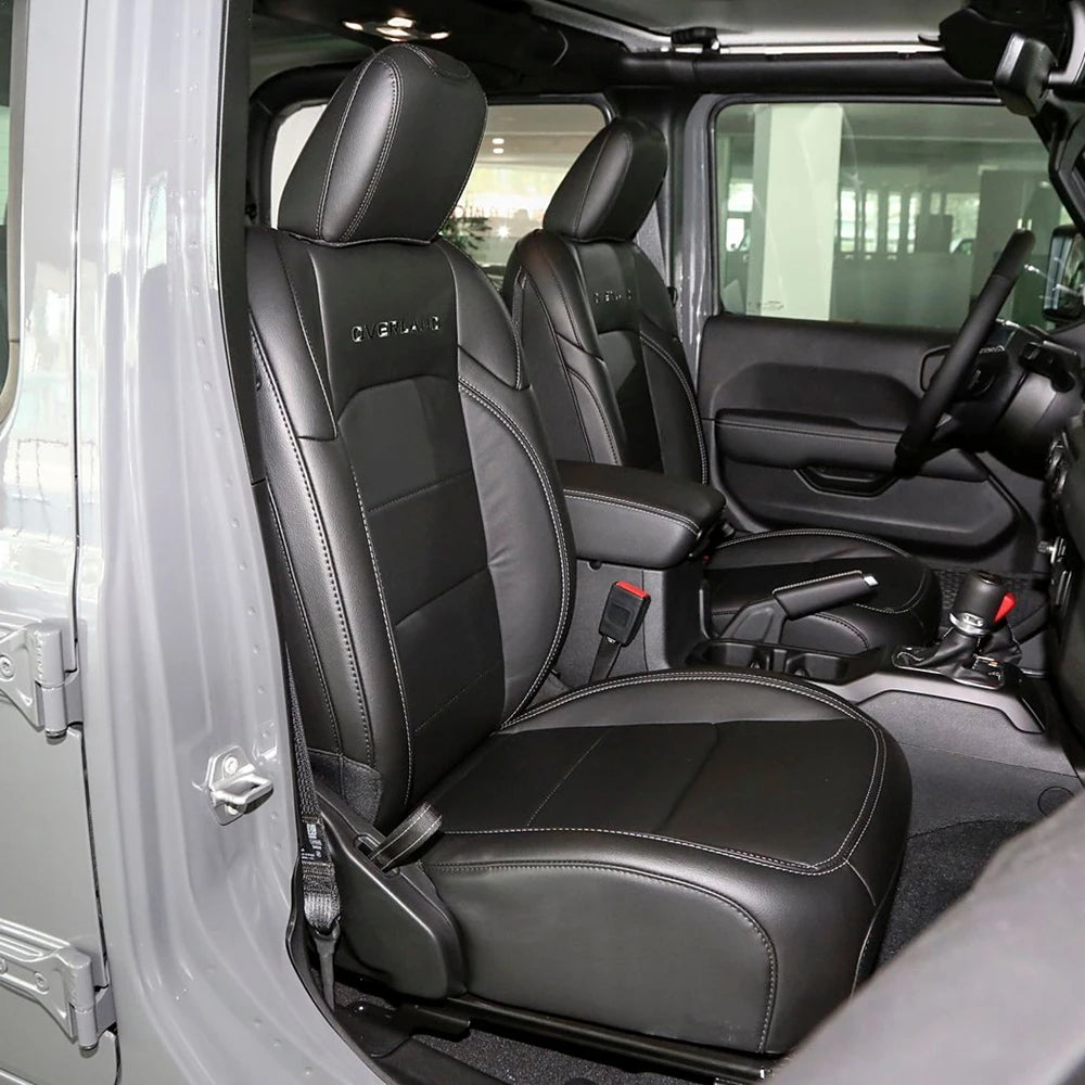 For Jeep Gladiator JT 2019 2020 2021 2022 2023 2024 2025 Vegan Nappa Leather Custom Car Seat Covers Set Protector Accessories CM World