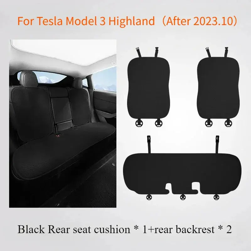 Ice Silk Seat Cushion for Tesla Model 3 Y Juniper 2025 Breathable Mat Seat Cover Cushion Replacement Pad Summer Car Accessories Car Mobile World
