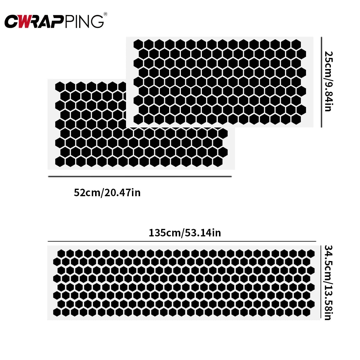 Car Adhesive Vinyl Wrap Honeycomb B-pillar Vinyl Decal DIY Waterproof Center Column Decoration Decor Universal Car Accessories Car Mobile World