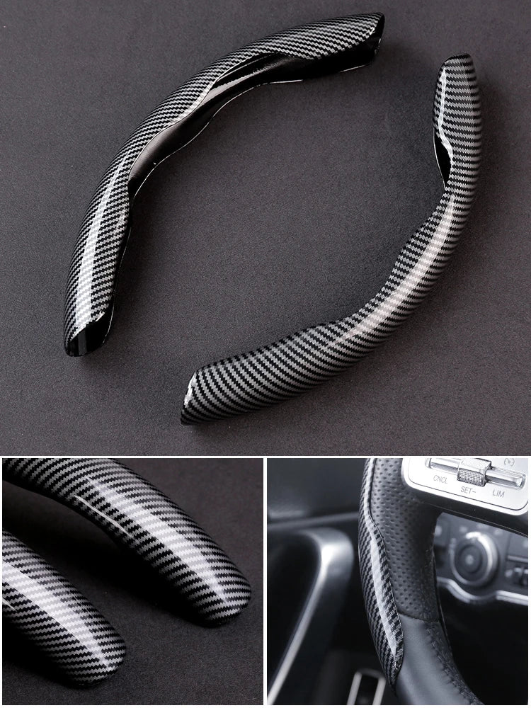 For Mercedes-Benz A B C E S Class AMG GLB GLC GLE CLA CLS SLC GLS GLK SLK Vito ML Car Carbon Fiber Texture Steering Wheel Cover