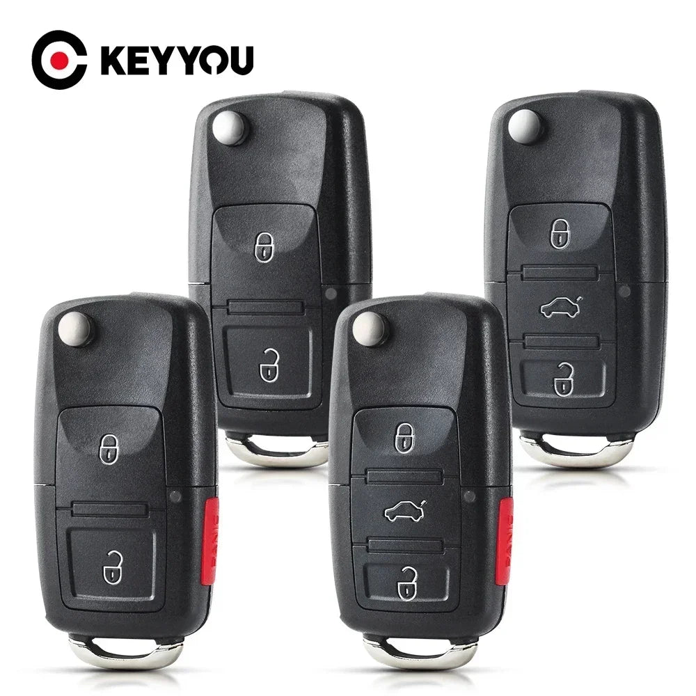 KEYYOU 10PCS Flip Key Shell Case For VW VOLKSWAGEN Passat MK4 Seat Altea Alhambra Ibiza Polo Golf CM World