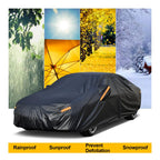 Kayme 210T Lock Zipper Car Cover Waterproof All Weather Sun Uv Rain Protection Outdoor Universal Fit SUV/Sedans/Hatchbacks