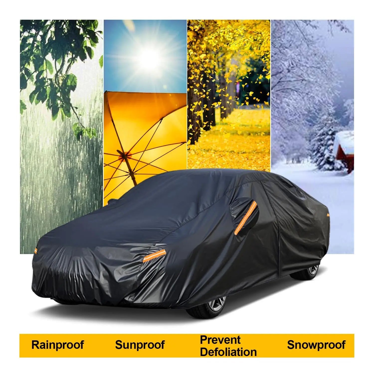Outdoor UV Car Cover Waterproof All Weather Sun Rain Dust Protection Fit For SUV/Sedans/Hatchbacks Kayme Car Accessories Car Mobile World