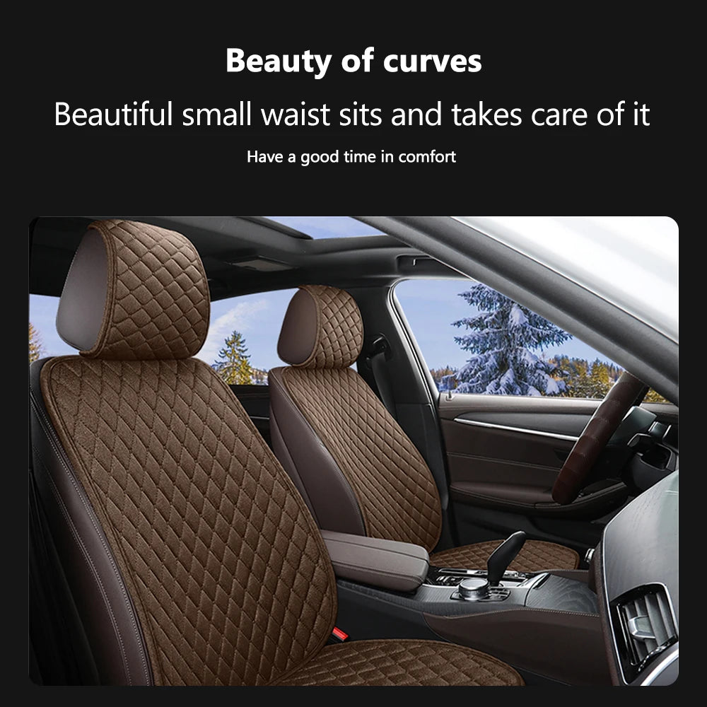Universal Flax Car Seat Cover Front Rear Cushion Comfortable Breathable Protector Mat Four Season Pad Auto Interior Accessories CM World