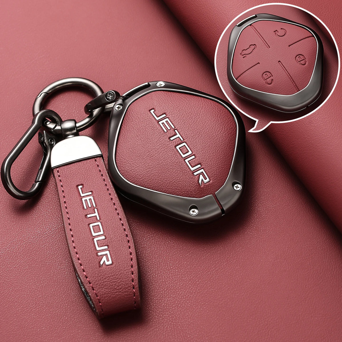Zinc Alloy Car Key Case Fob for Chery Jetour Dashing IDM I-DM X-1 Plus DTC 2022 2025 Keychain Remote Cover Bag Shell Accessories