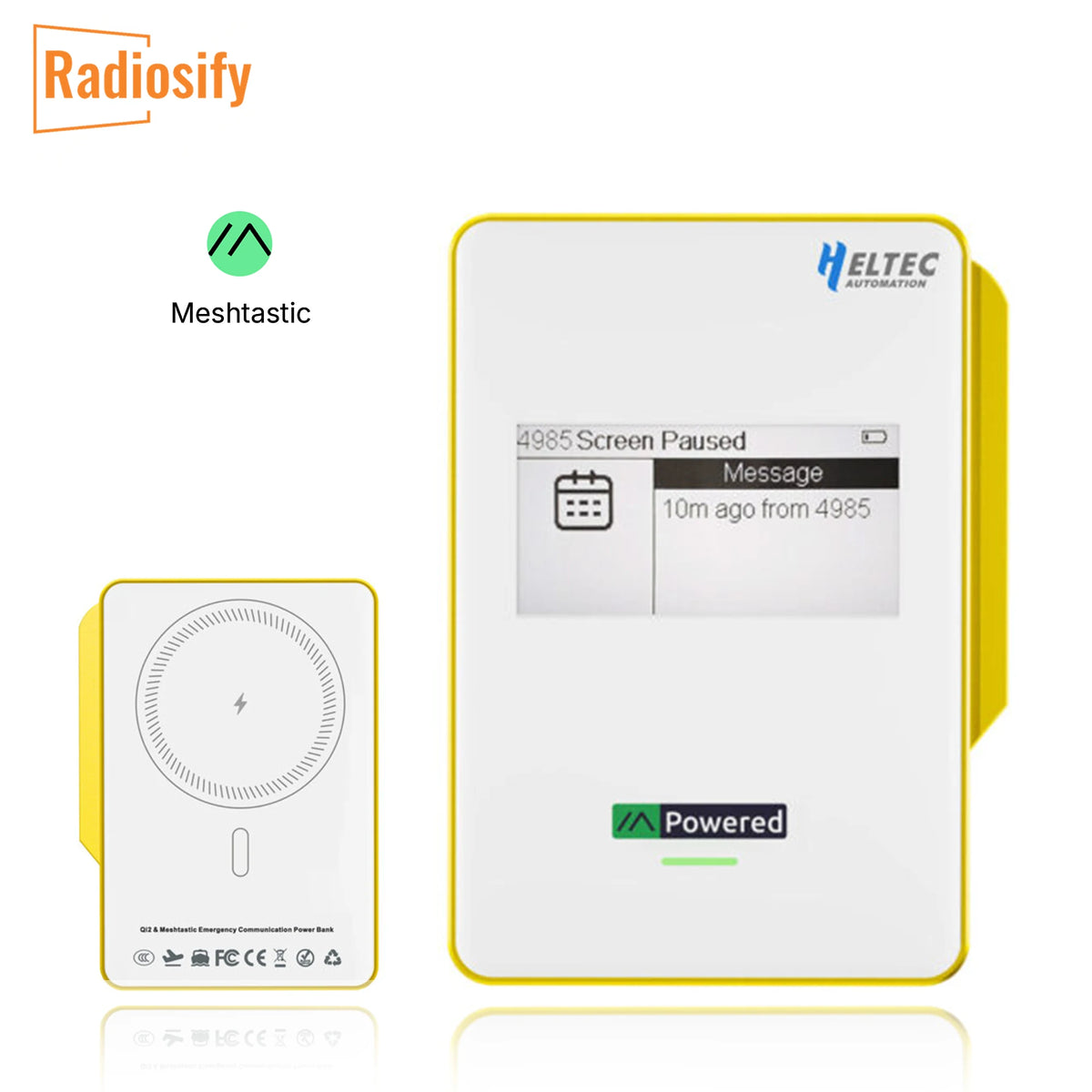 Heltec MeshPocket Meshtastic Node 5000mAh 10000mAh Magnetic Power Bank Qi2 Wireless Charging E-Ink nRF52840 SX1262